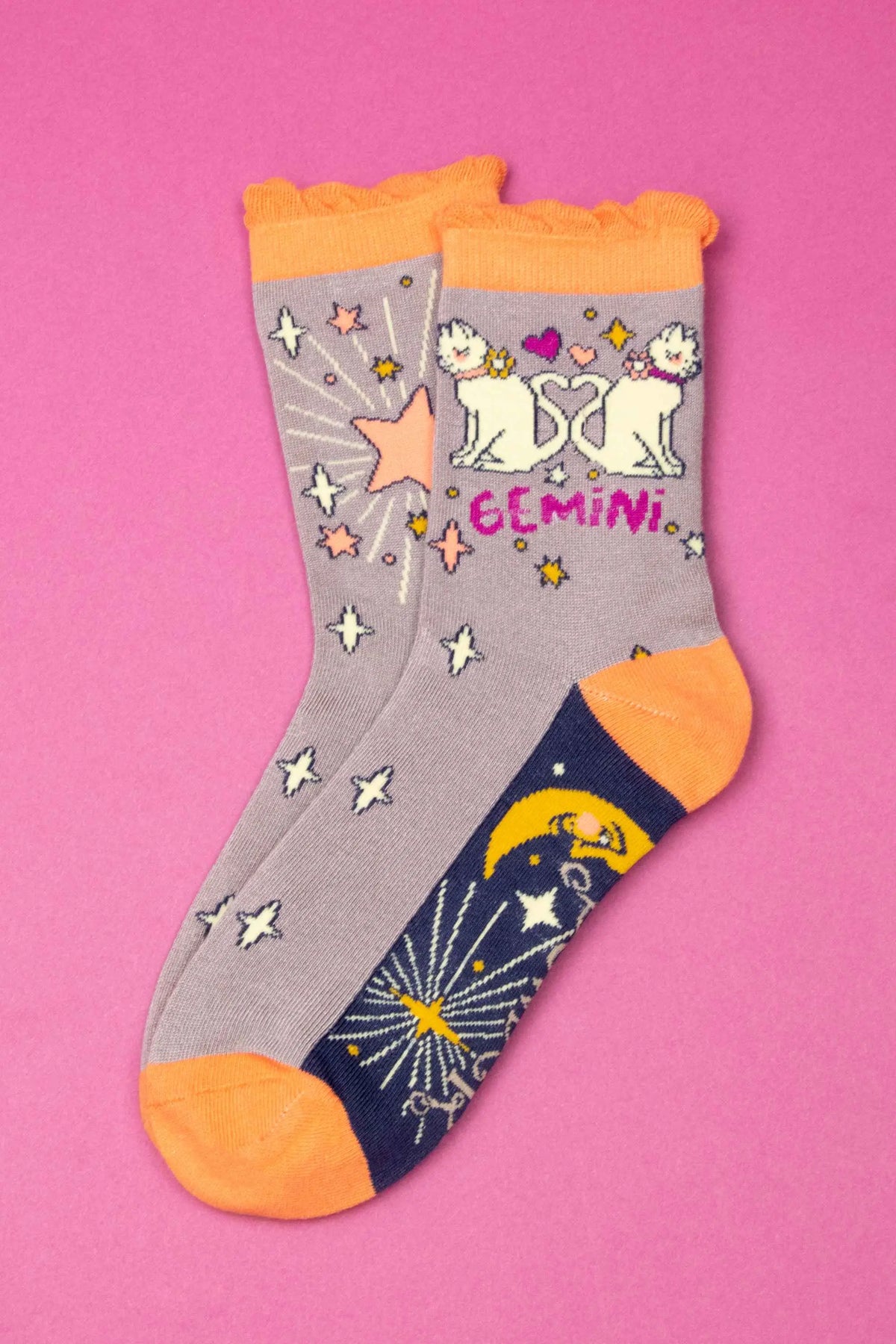 ZODIAC SIGN BAMBOO SOCKS-POWDER