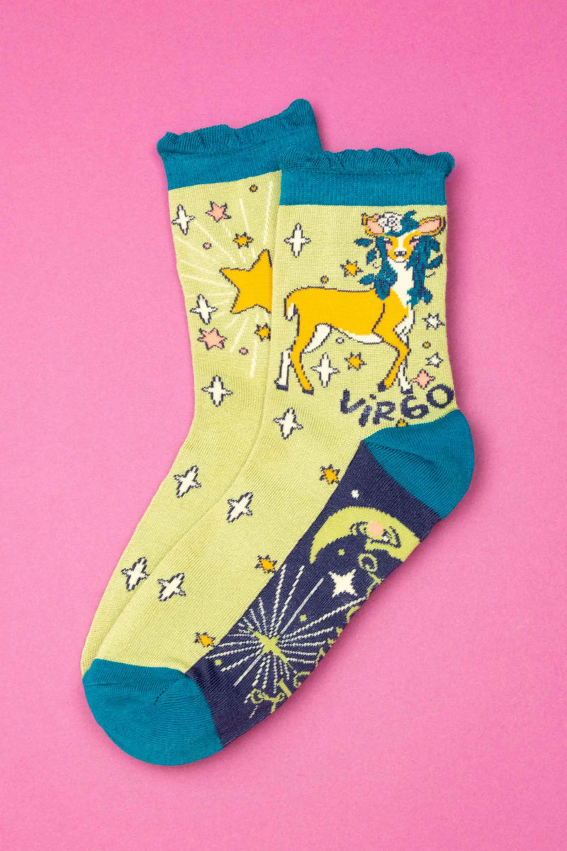 ZODIAC SIGN BAMBOO SOCKS-POWDER