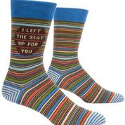 I LEFT THE SEAT UP FOR YOU MEN'S CREW SOCKS - BLUE Q