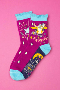 ZODIAC SIGN BAMBOO SOCKS-POWDER