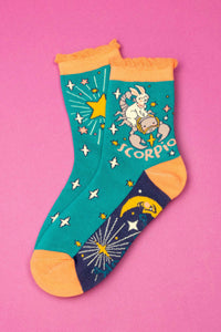 ZODIAC SIGN BAMBOO SOCKS-POWDER