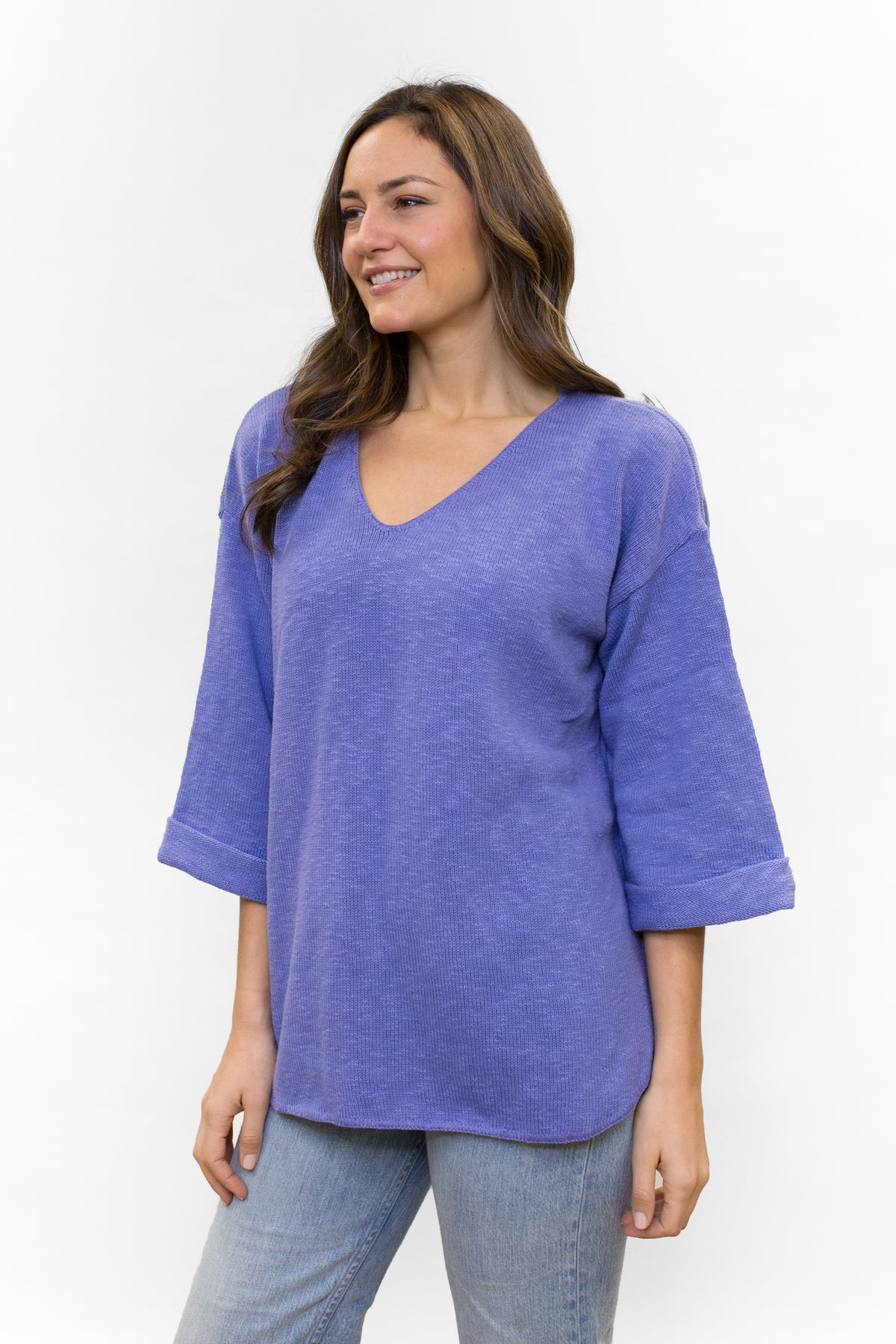 FAVORITE SWEATER V-NECK SLUB 100% COTTON - AVALIN