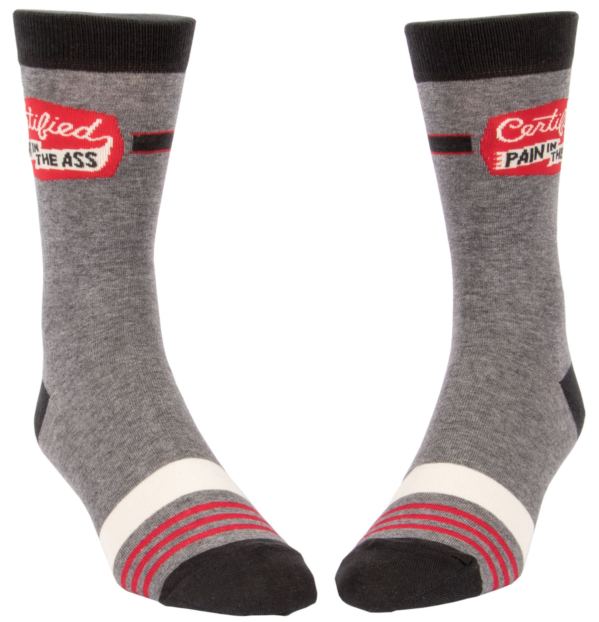 CERTIFIED PAIN IN THE ASS MEN'S CREW SOCKS - BLUE Q