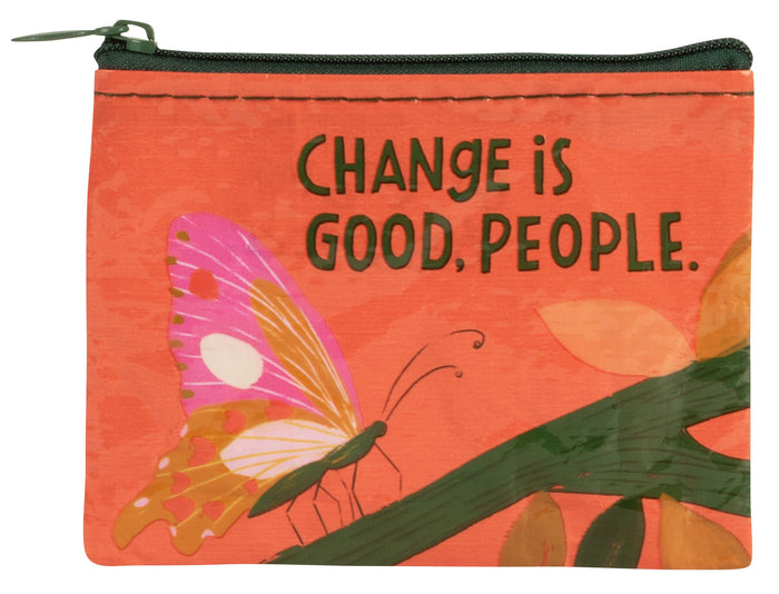 CHANGE IS GOOD COIN PURSE - BLUE Q