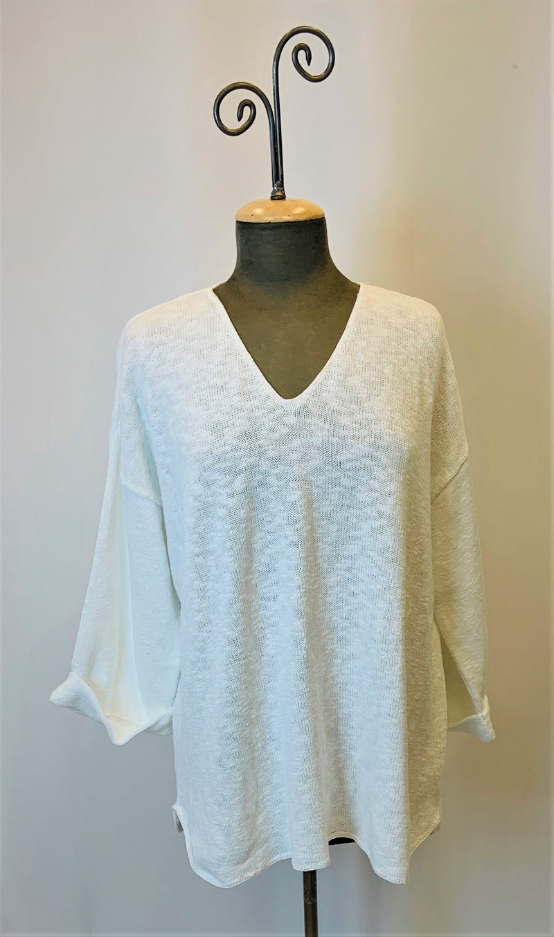 FAVORITE SWEATER V-NECK SLUB 100% COTTON - AVALIN