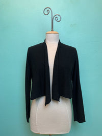 CROPPED CARDIGAN-BLACK-CUT LOOSE