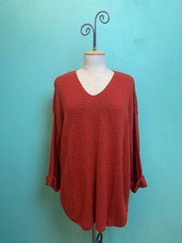 FAVORITE SWEATER V-NECK SLUB 100% COTTON - AVALIN