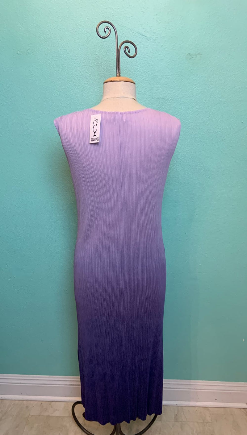 OMBRE LONG DRESS W/ COLLAR JACKET 2-PIECE -PURPLE- JOURNEY