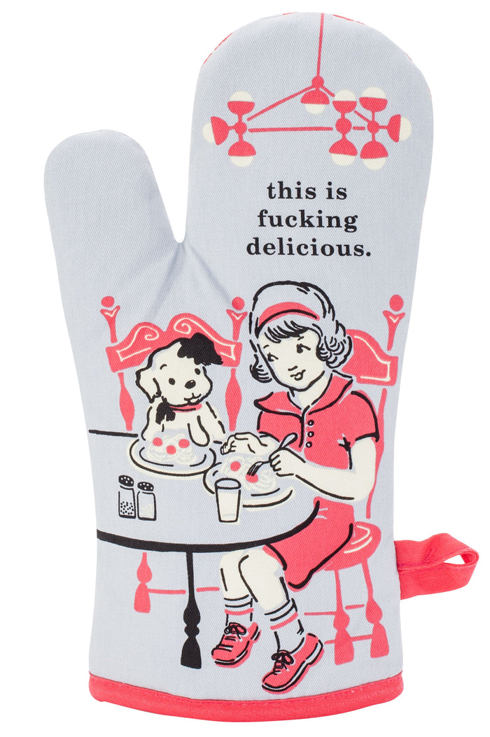 THIS IS FUCKING DELICIOUS OVEN MITT - BLUE Q