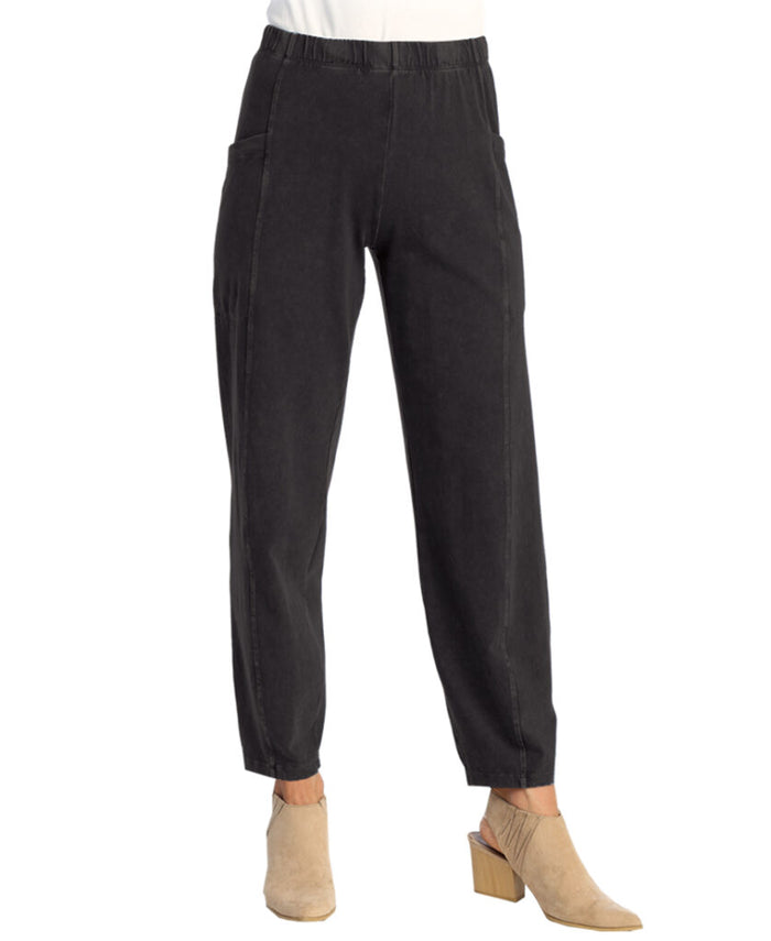 *BEST SELLER* PATCH POCKET COTTON PANT-MINERAL BLACK-JESS AND JANE