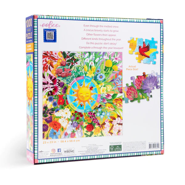 FLOWER CALENDAR 1000PC SQUARE PUZZLE - EEBOO