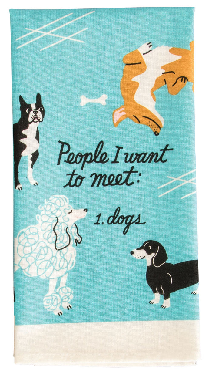 PEOPLE TO MEET: DOGS DISH TOWEL - BLUE Q