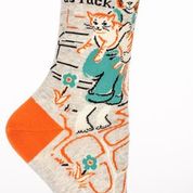 MY CAT IS COOL AS WOMENS' CREW SOCKS - BLUE Q