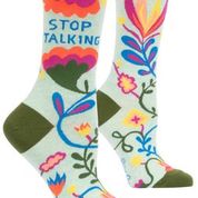 STOP TALKING WOMENS' CREW SOCKS - BLUE Q