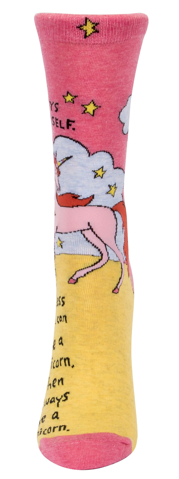 ALWAYS BE A UNICORN WOMEN'S CREW SOCKS - BLUE Q