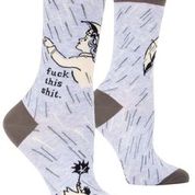 F$%# THIS SHIT WOMENS' CREW SOCKS - BLUE Q