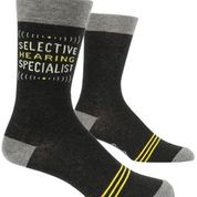 SELECTIVE HEARING SPECIALIST MEN'S CREW SOCKS - BLUE Q