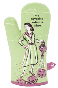 MY FAVORITE SALAD IS WINE OVEN MITT - BLUE Q