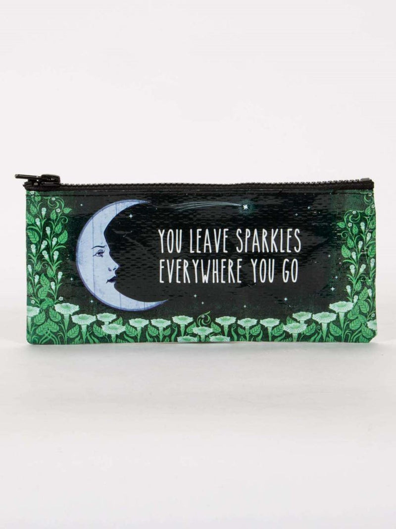 YOU LEAVE SPARKLES PENCIL CASE - BLUE Q