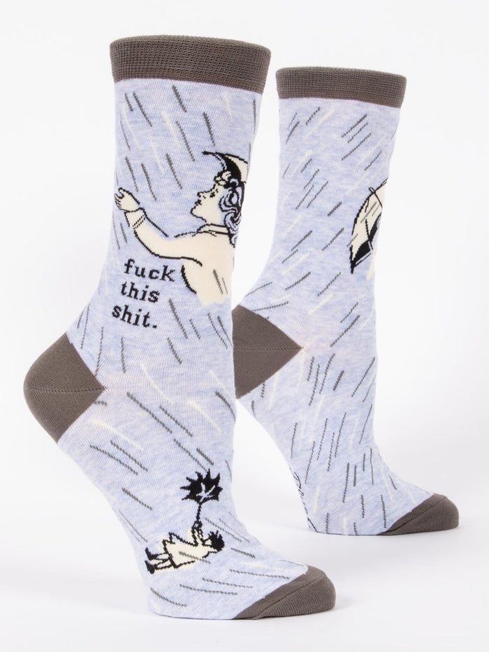 F$%# THIS SHIT WOMENS' CREW SOCKS - BLUE Q