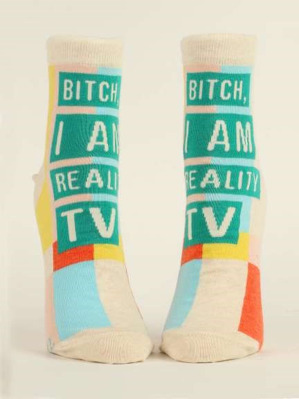 I AM REALITY TV WOMEN'S ANKLE SOCKS - BLUE Q