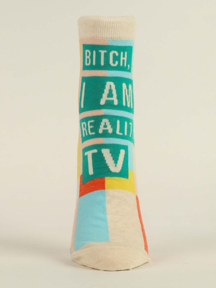 I AM REALITY TV WOMEN'S ANKLE SOCKS - BLUE Q