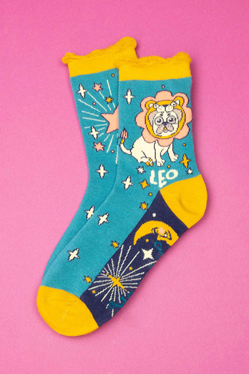 ZODIAC SIGN BAMBOO SOCKS-POWDER