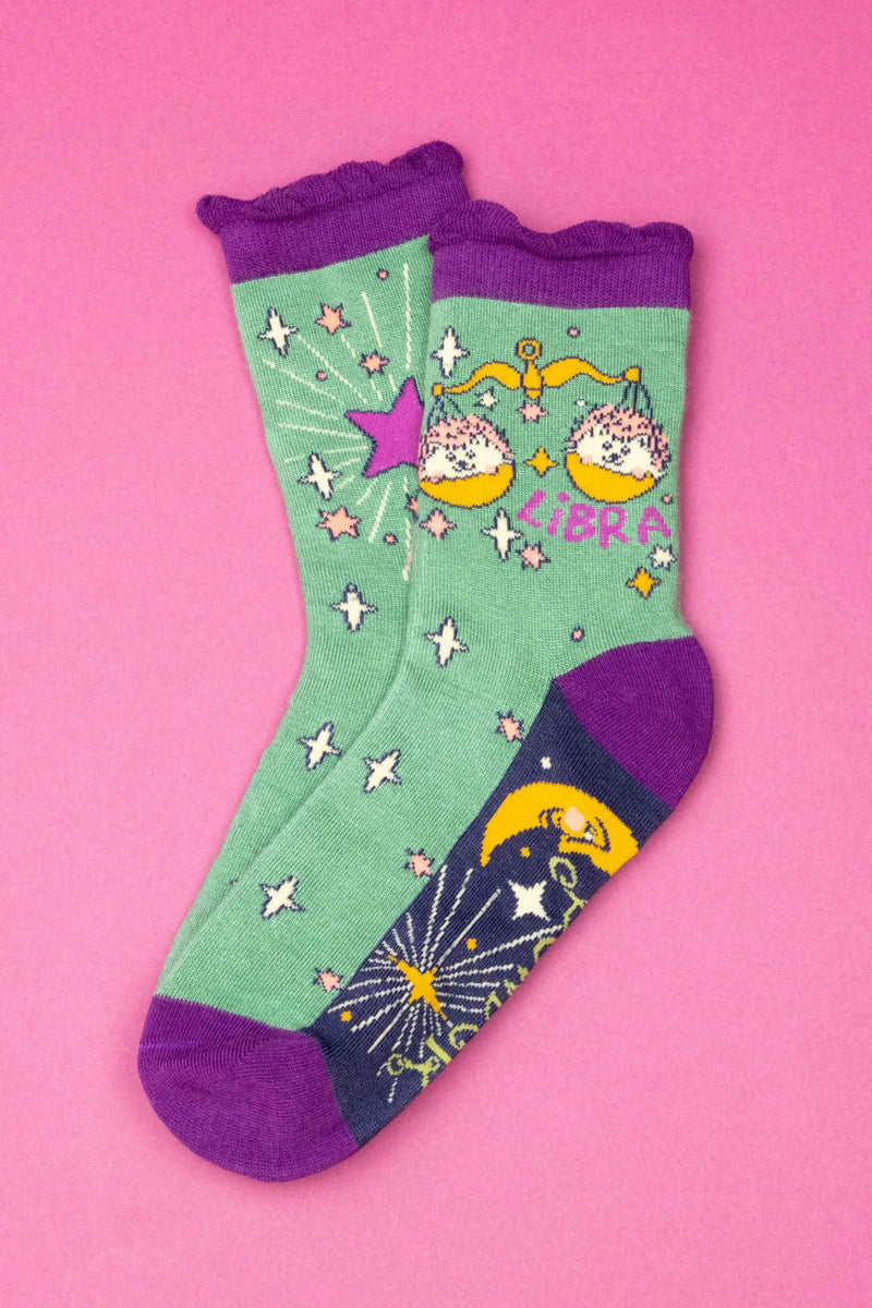 ZODIAC SIGN BAMBOO SOCKS-POWDER