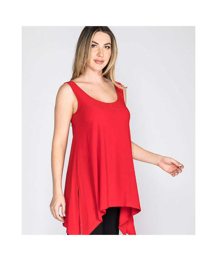 FLOWY SIDE SLIT TANK-RED-LAST TANGO