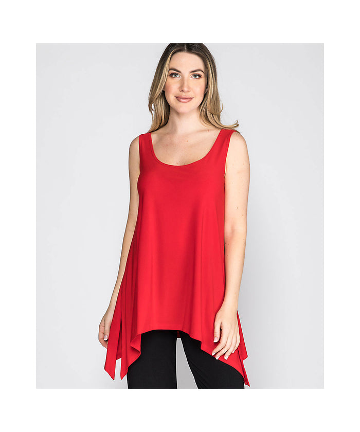 FLOWY SIDE SLIT TANK-RED-LAST TANGO