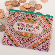 YOU'RE BEAUTIFUL DON'T CHANGE COIN PURSE - BLUE Q