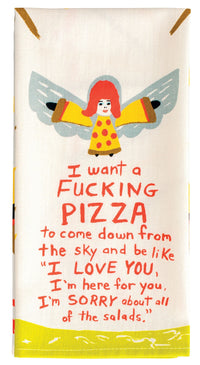 FUCKING PIZZA DISH TOWEL - BLUE Q