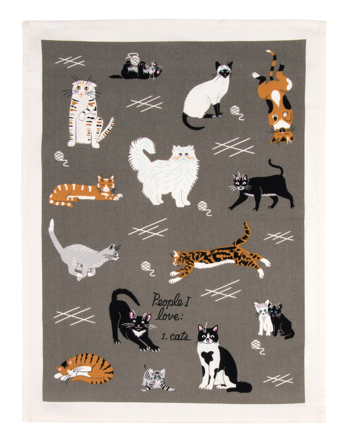 PEOPLE I LOVE: CATS DISH TOWEL - BLUE Q