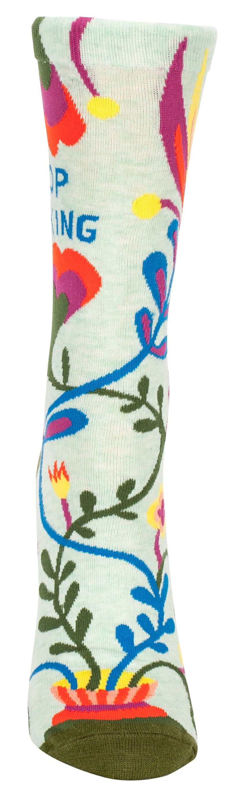 STOP TALKING WOMENS' CREW SOCKS - BLUE Q