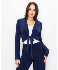 CROP TIE FRONT JACKET-NAVY-LAST TANGO