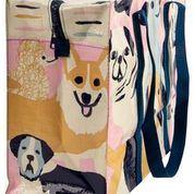 HAPPY DOGS SHOULDER TOTE - BLUE Q