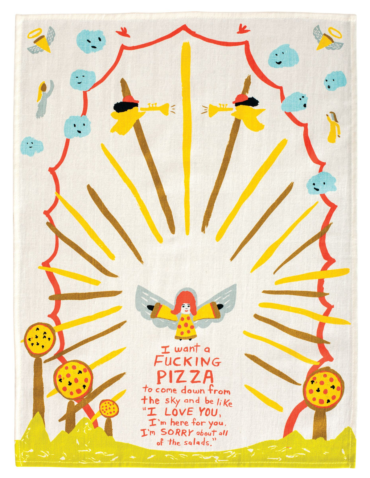 FUCKING PIZZA DISH TOWEL - BLUE Q