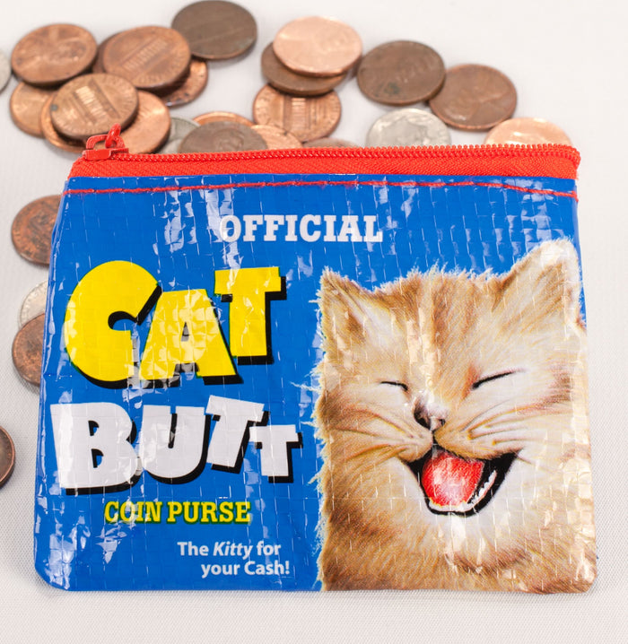 CAT BUTTS COIN PURSE - BLUE Q